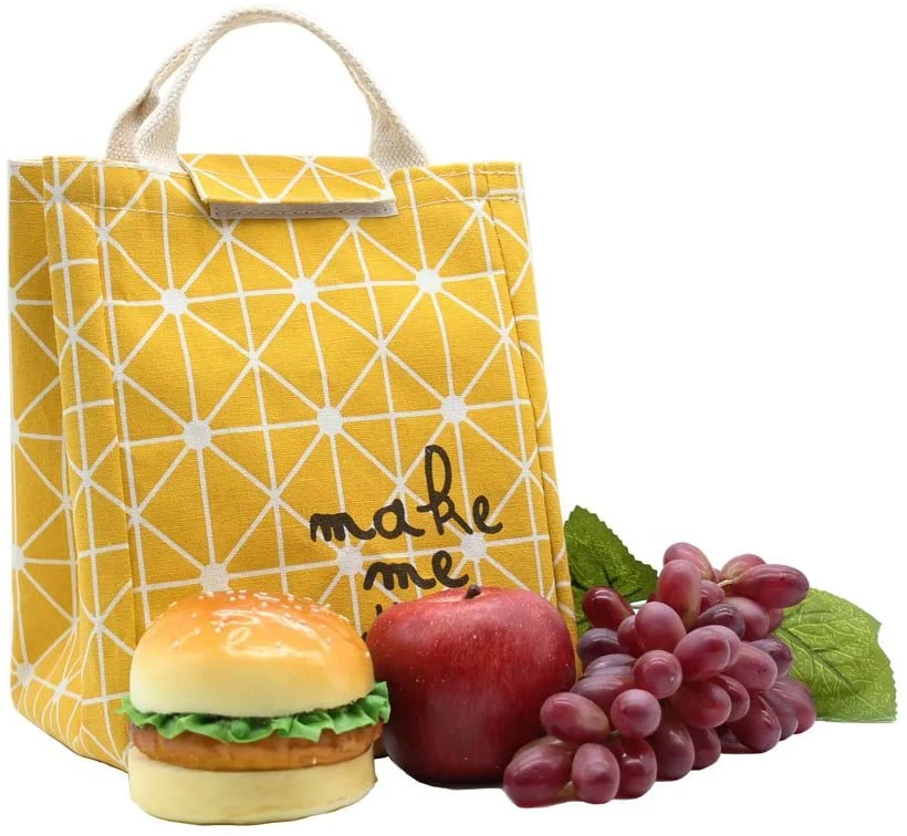 Printed Canvas Insulated Lunch Cooler Bag