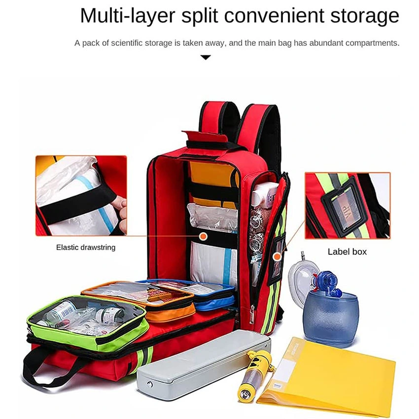 Large Empty Emergency Responder Trauma Bag First Aid Kit Bag Large Survival Emergency Medicine Storage Case for Travel Camping Car Workplace Medical Bag