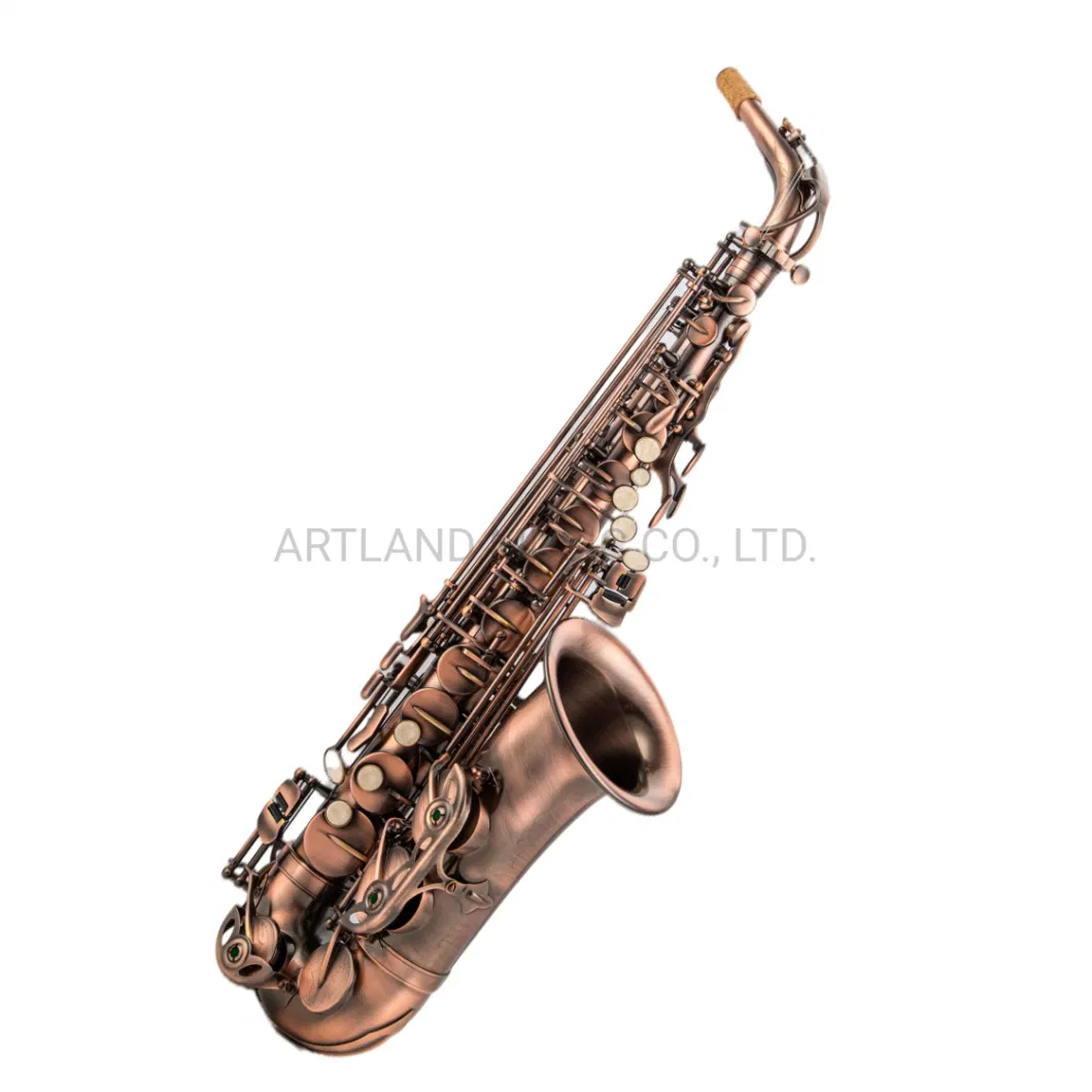 Eb Alto Saxophone Antique Finish Red Bronze, Light Carbon Saxophone Case (AAS5507AG)