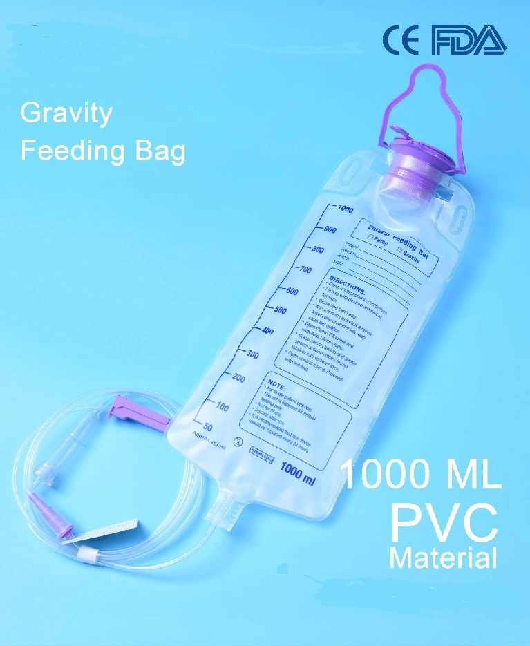 Surgical Equipments Top Selling Products Medical Silicone IV Cannula Liquid Biodegradable Enfit Enteral Feed Bag for Liquid