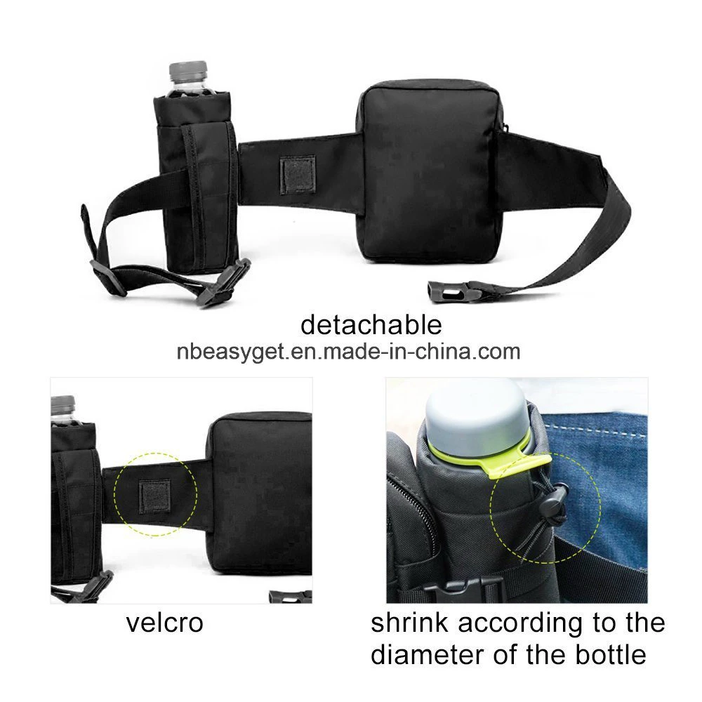 Waist Fanny Pack with Water Bottle Holder and Phone Pocked Multipurpose Waterproof Bum Bag Outdoor Pouch Adjustable Hip Belt for Hiking Running Ci10269