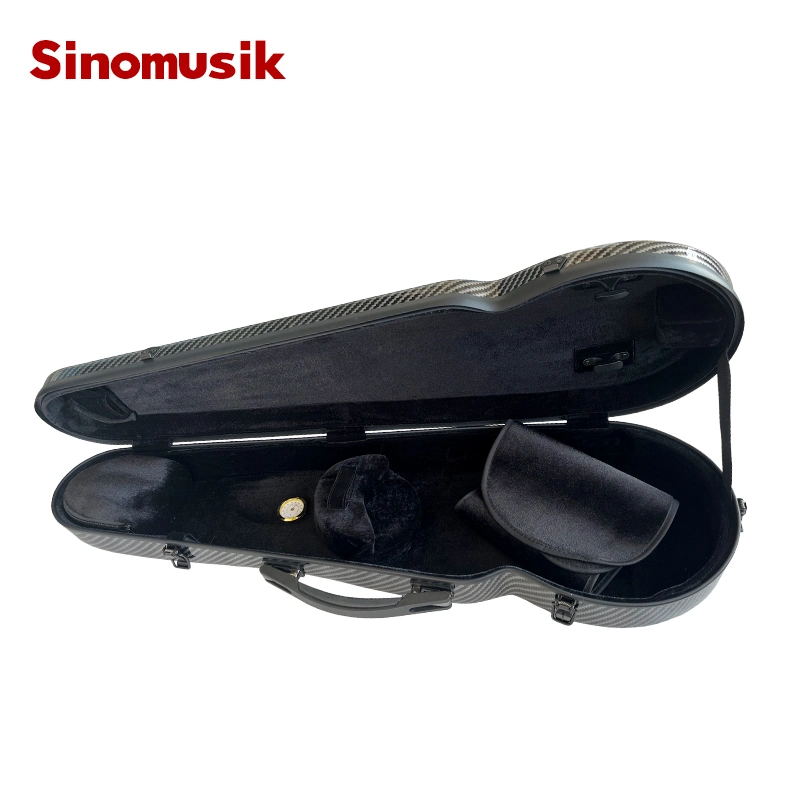 Sinomusik Economic Black Colour Compound Carbon Fiber Violin Hard Case for Sale