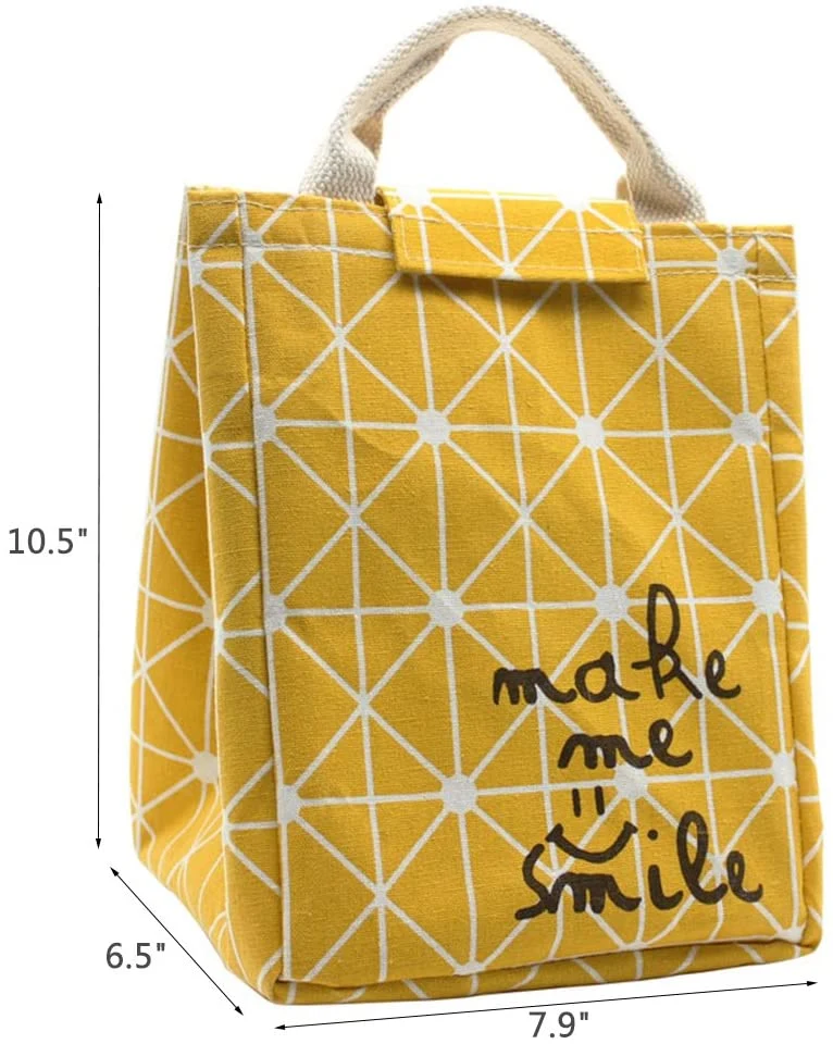 Printed Canvas Insulated Lunch Cooler Bag