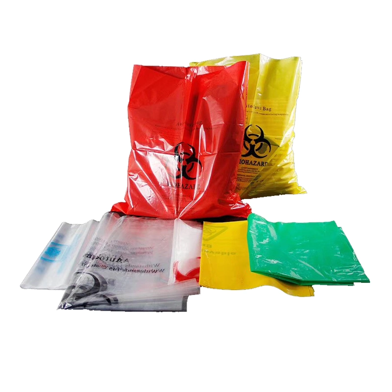 Medical Hospital Clinic Disposable PP/ PE Plastic Yellow Red Atuoclavable Biohazard Waste Garbage Bag