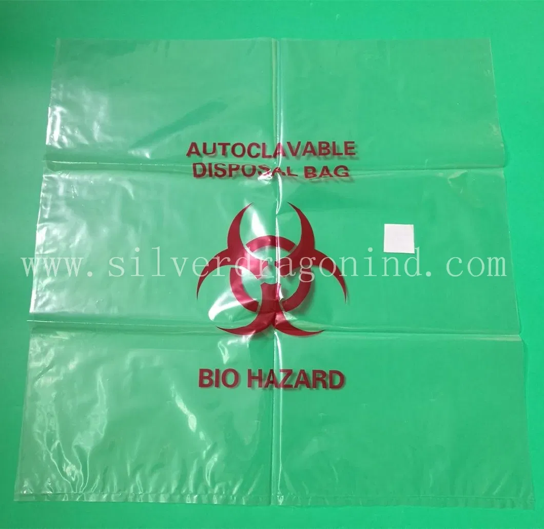 135&ordm; C PP Autoclavable Bag for Inflectious Medical Biohazard Waste Packing