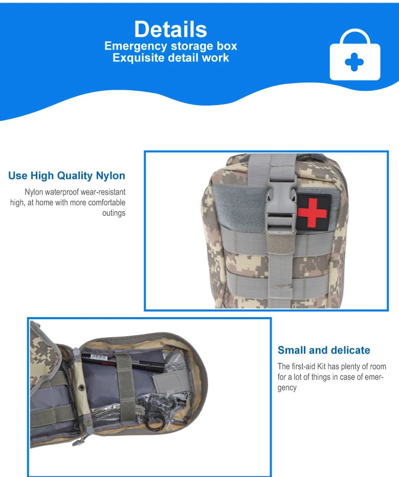 China Medical Supply Outdoor OEM Emergency Portable Survival Kit Trauma First Aid Bag with Medical Suppliers First Aid Kit Set