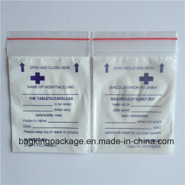 Printed Plastic Cheap Drugs Small Ziplock Bag for Medical Pill