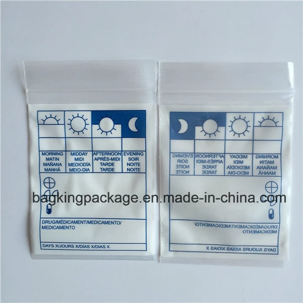 Printed Plastic Cheap Drugs Small Ziplock Bag for Medical Pill