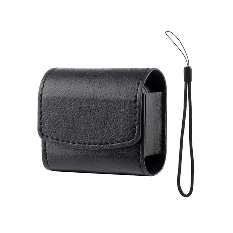 Modern Minimalist Leather Bluetooth Headset Protector with Hook and Loop Clutch PU Storage Bag Key Case