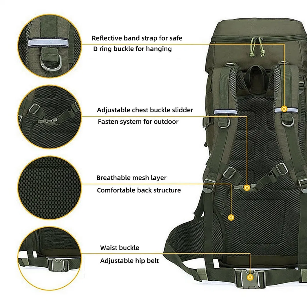 Tj-Outdoors Wholesale Multiple Color Selection Custom Logo Oemnylon Pack Hiking Camping Traveling Emergency Medical Supplies Bag Highland Tactical Backpack