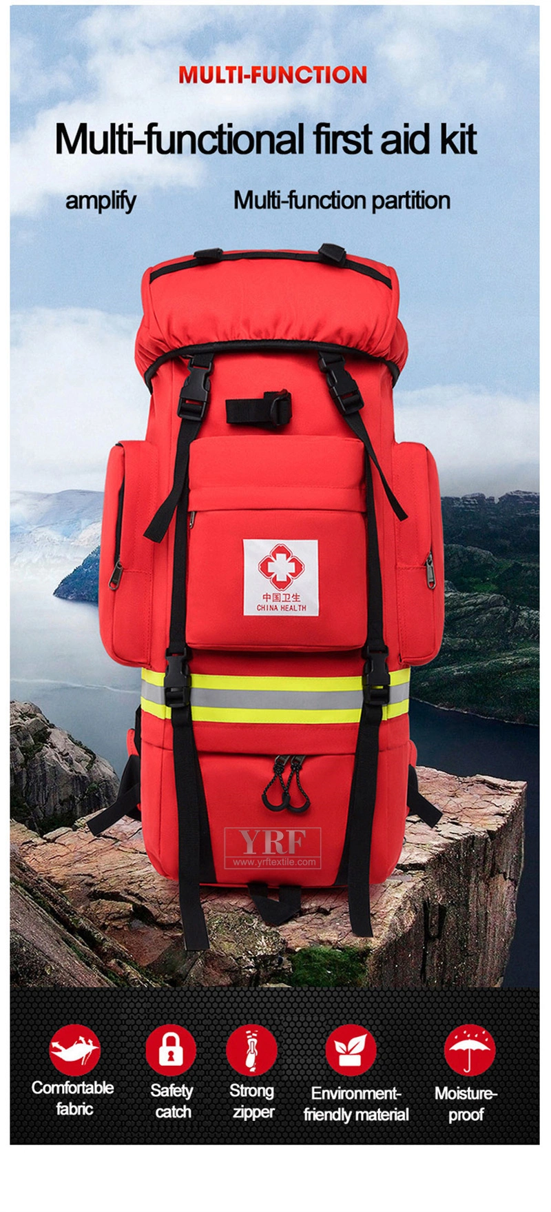 Charitable Giving Stockpile Extinguisher Camping Outdoor Medical Bags Survival Emergency Empty First Aid Bag / Box / Kit for Hiking