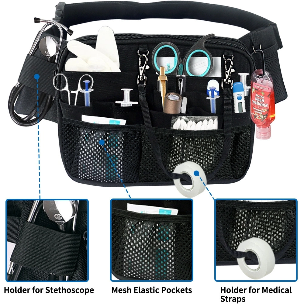 Multi-Compartment Nurse Tool Belt Bag Nurse Fanny Pack with Organizer Pouch Medical Gear Pocket Waist Pack Ci23205