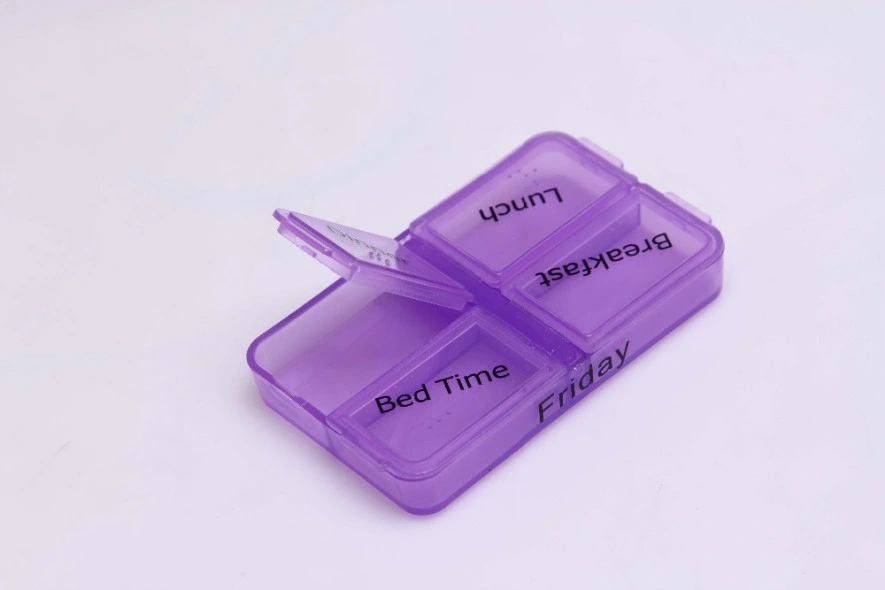 Gift for 4 Case Pill Box Travel Pill Container Personal Medical Case