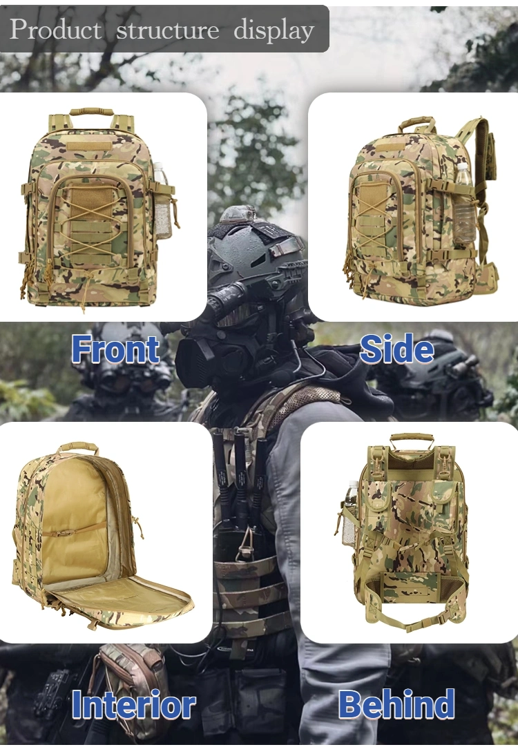 Outdoor Waterproof 60L Oxford Camping Bag Hunting Pack Gym Rucksack Molle Tactical Backpack