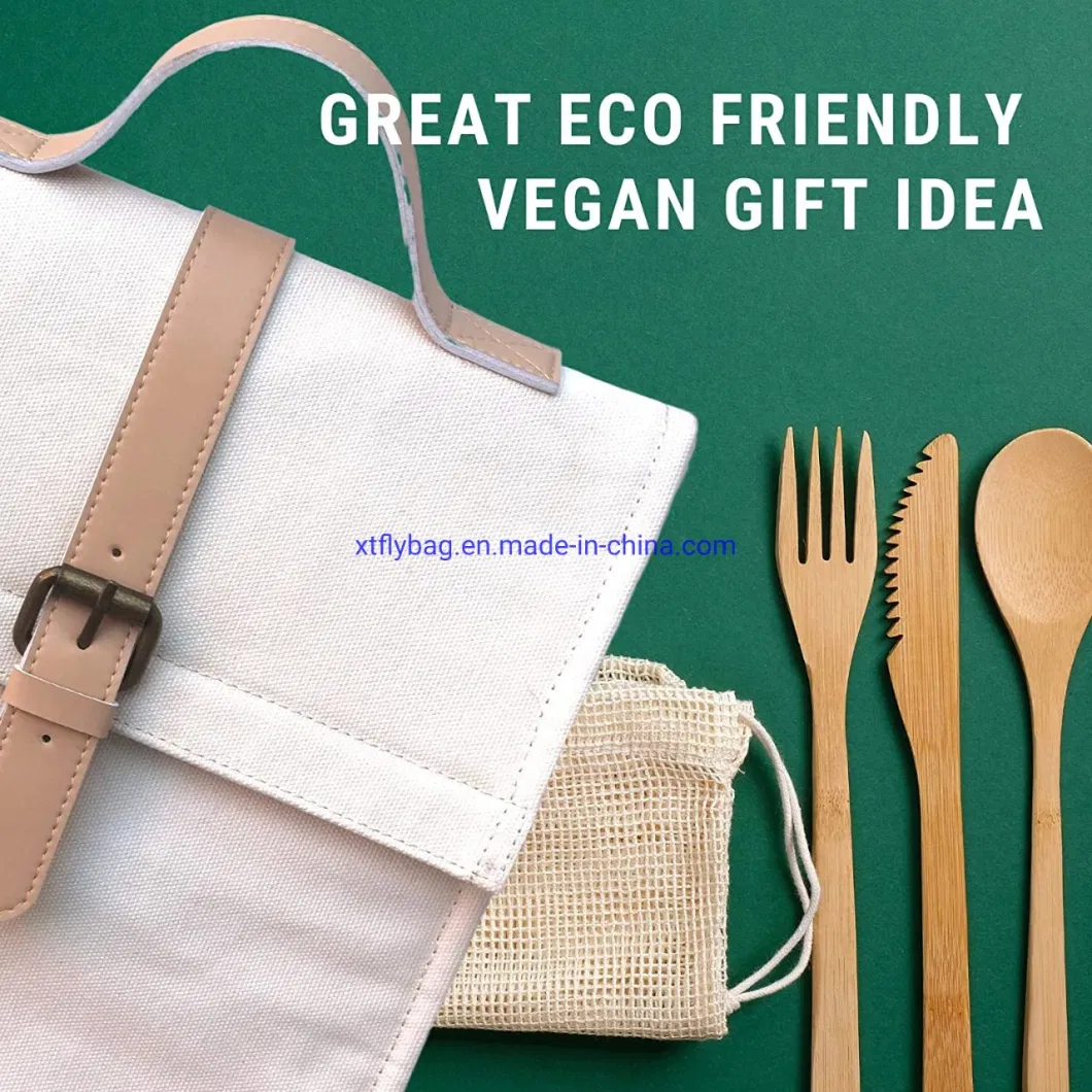 Insulated Canvas Lunch Bag Vegan Animal Free Product Reusable Keeps Food and Drinks Cool Is Ethical Work and School Day Travel Cooler