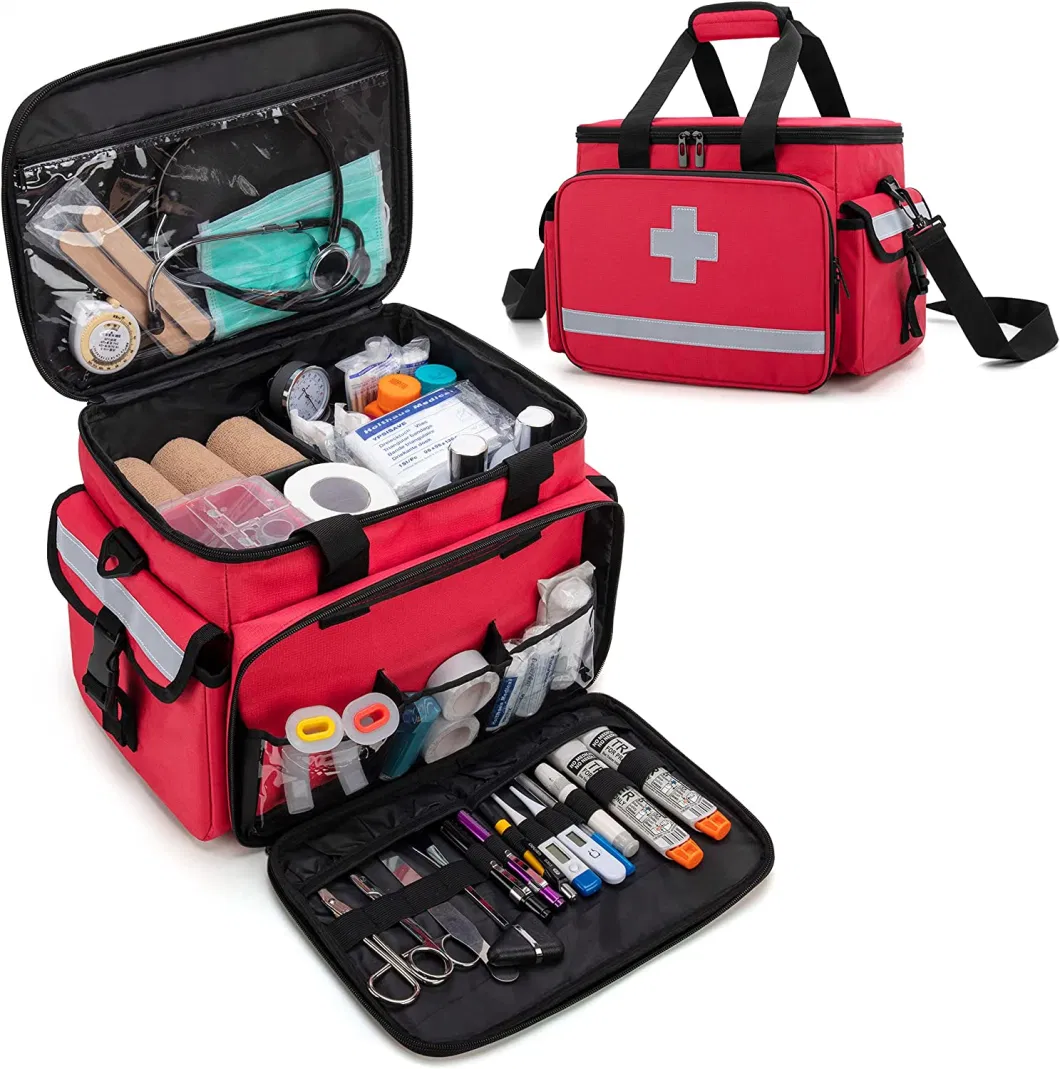 Emergency First Aid Kit Medical Packaging Bags for Clinic Doctor Nurses Home Health with Supplies Shoulder Strap