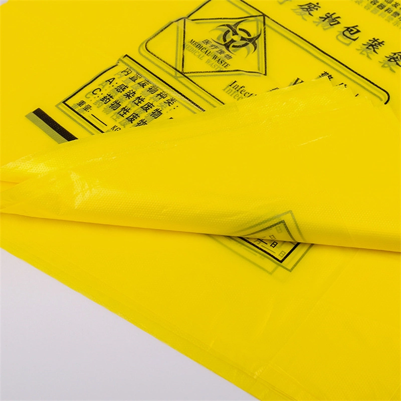 Custom LDPE/HDPE Plastic Medical Biohazard Bag Clinical Disposable Waste Bags for Lab Hospital