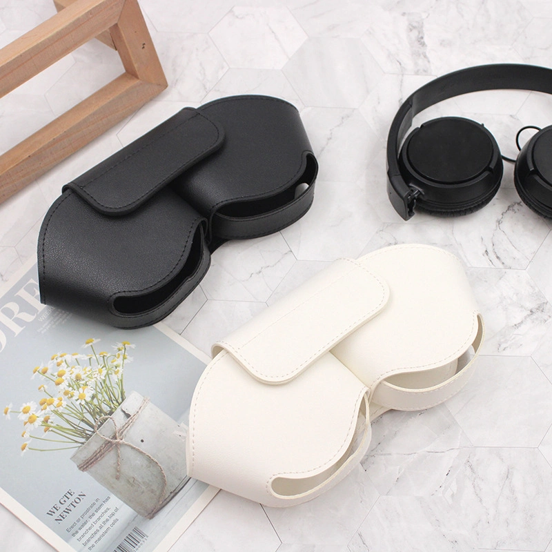 Premium Logo Promotional Gift Bluetooth Headset Bag Customized Designer Leather Headphone Case