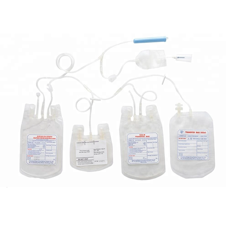 CE/ISO 13485 Medical Disposable 250ml 450ml 500ml Single Cpda Blood Collection Bag