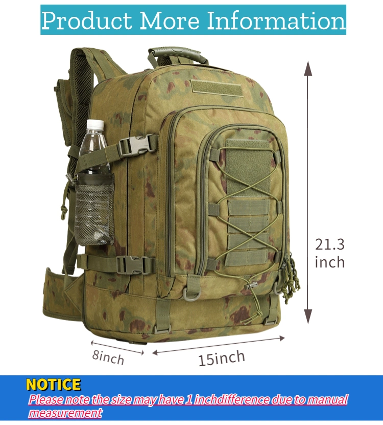 Outdoor Waterproof 60L Oxford Camping Bag Hunting Pack Gym Rucksack Molle Tactical Backpack