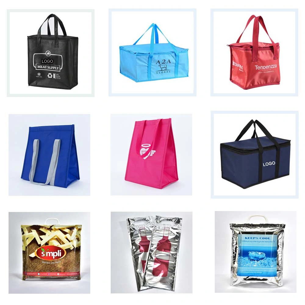 Insulated Cooler Bag with Insulation EPE Foam Wholesale Thermal Bag for Supermarket Delivery Bag for Food Hot Cold Bag Print Company Logo Isothermal Tote Bag