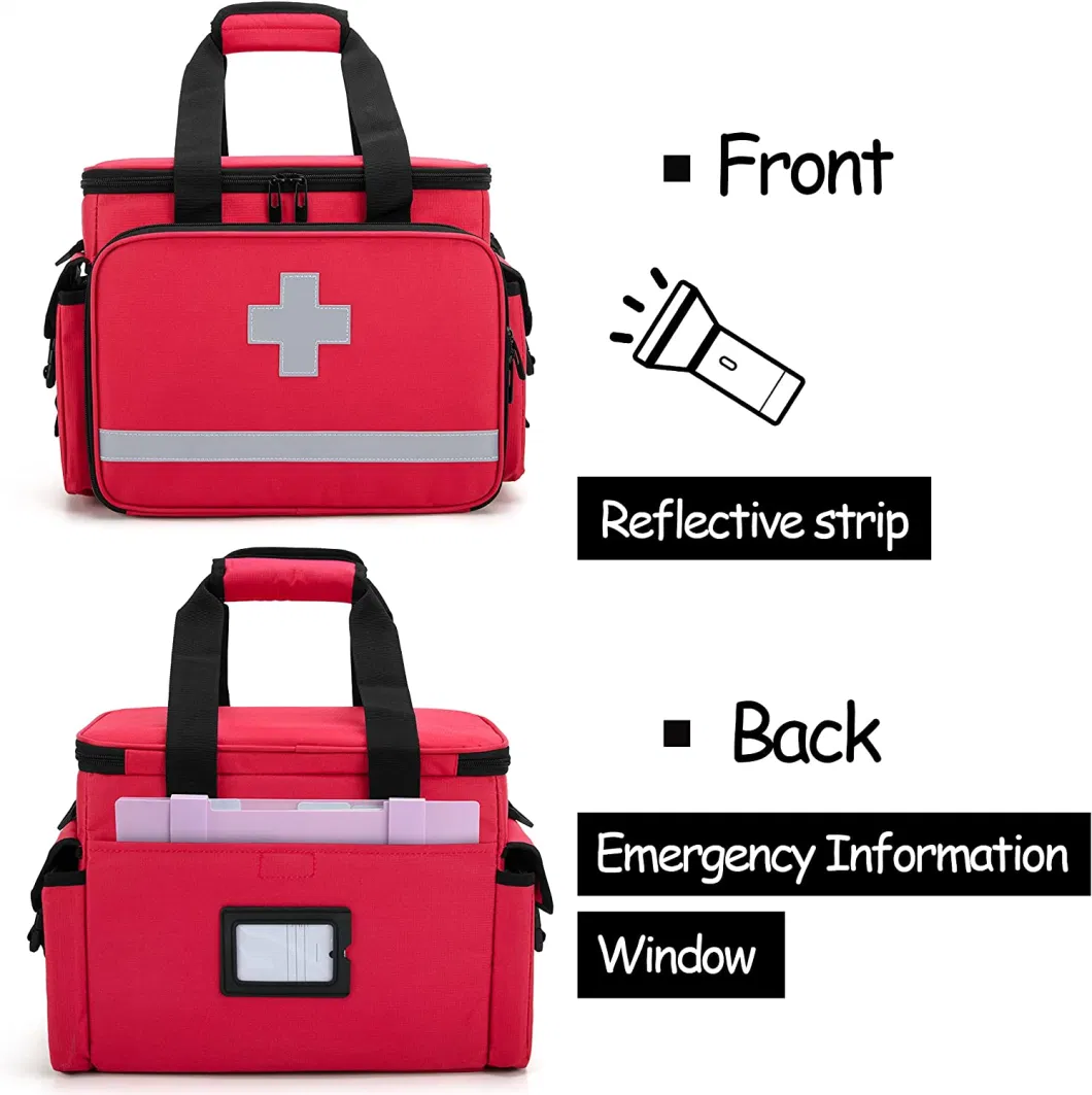 Emergency First Aid Kit Medical Packaging Bags for Clinic Doctor Nurses Home Health with Supplies Shoulder Strap