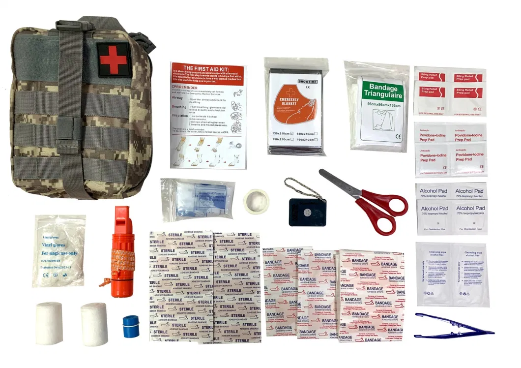 Outdoor 58 Pieces Survial Kit Tactical First Aid Bag