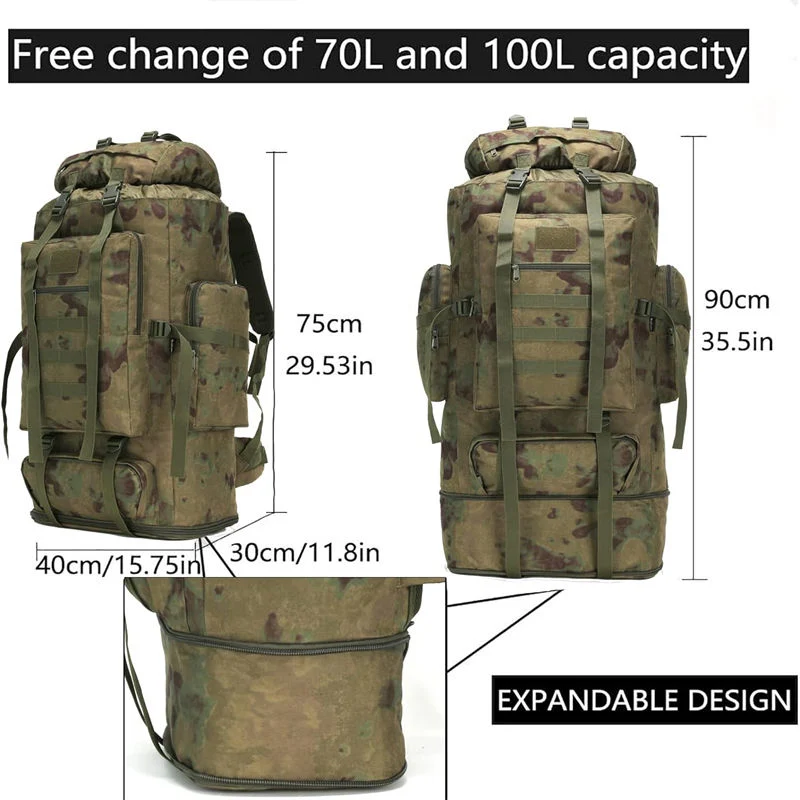 70L Backpack Large Capacity Structure Emergency Medical Services Backpack Affordable Prices Good Quality Waterproof Backpack Scratch Resistant