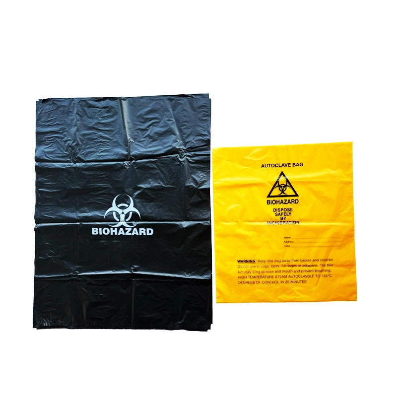 Medical Hospital Clinic Disposable PP/ PE Plastic Yellow Red Atuoclavable Biohazard Waste Garbage Bag