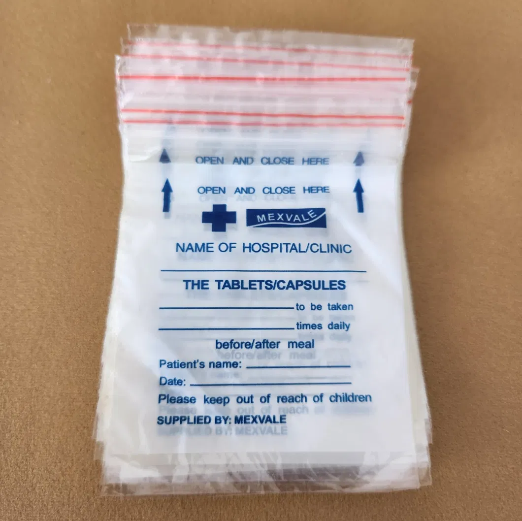 Wholesale Medical/Medicine Ziplock Bag/Small Plastic Bag for Drug