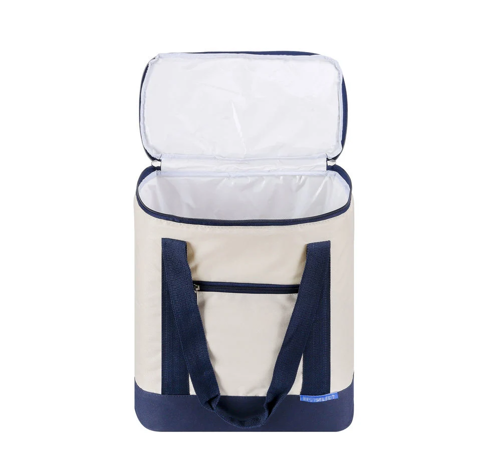 Zip Heavy Duty Canvas Collapsible Insulated Shopping Grocery Cooler Bag for Seafood