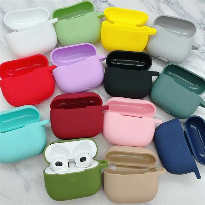 Wholesale Soft Silicone Earphone Cases for Airpods 2 1 Cute Wireless Headphones Protective Cover with Hook