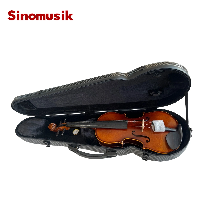 Sinomusik Economic Black Colour Compound Carbon Fiber Violin Hard Case for Sale