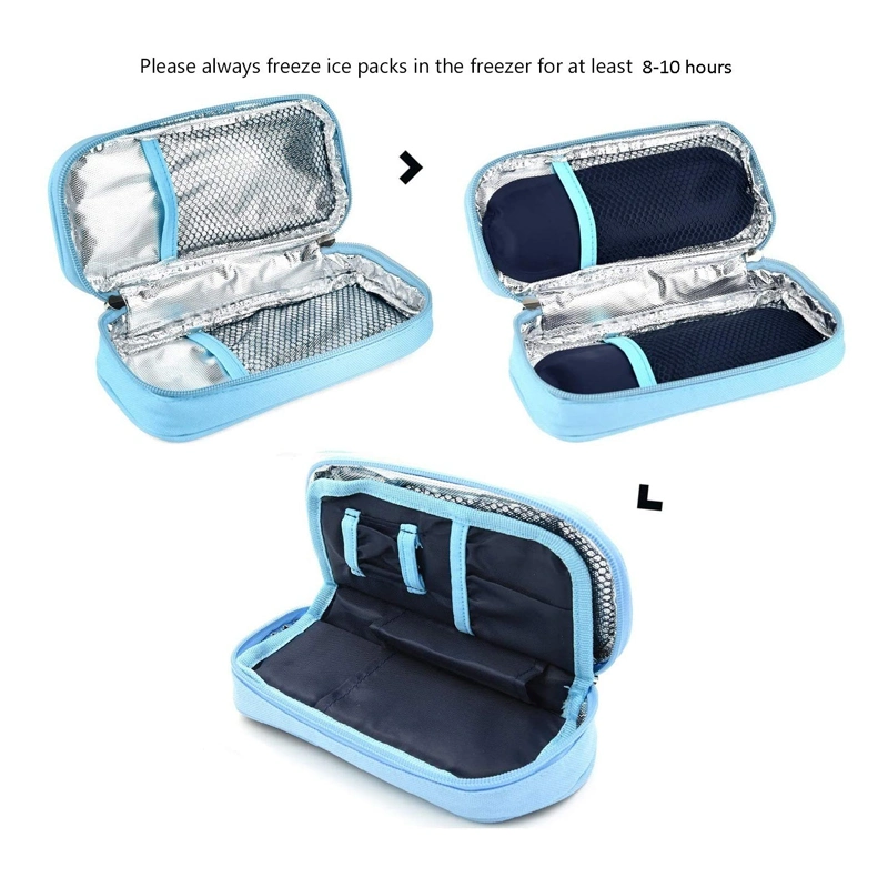 Portable Insulin Cooler Travel Case Bag Diabetes Medication Organizer Medical Cooler Bag with 2 Ice Packs