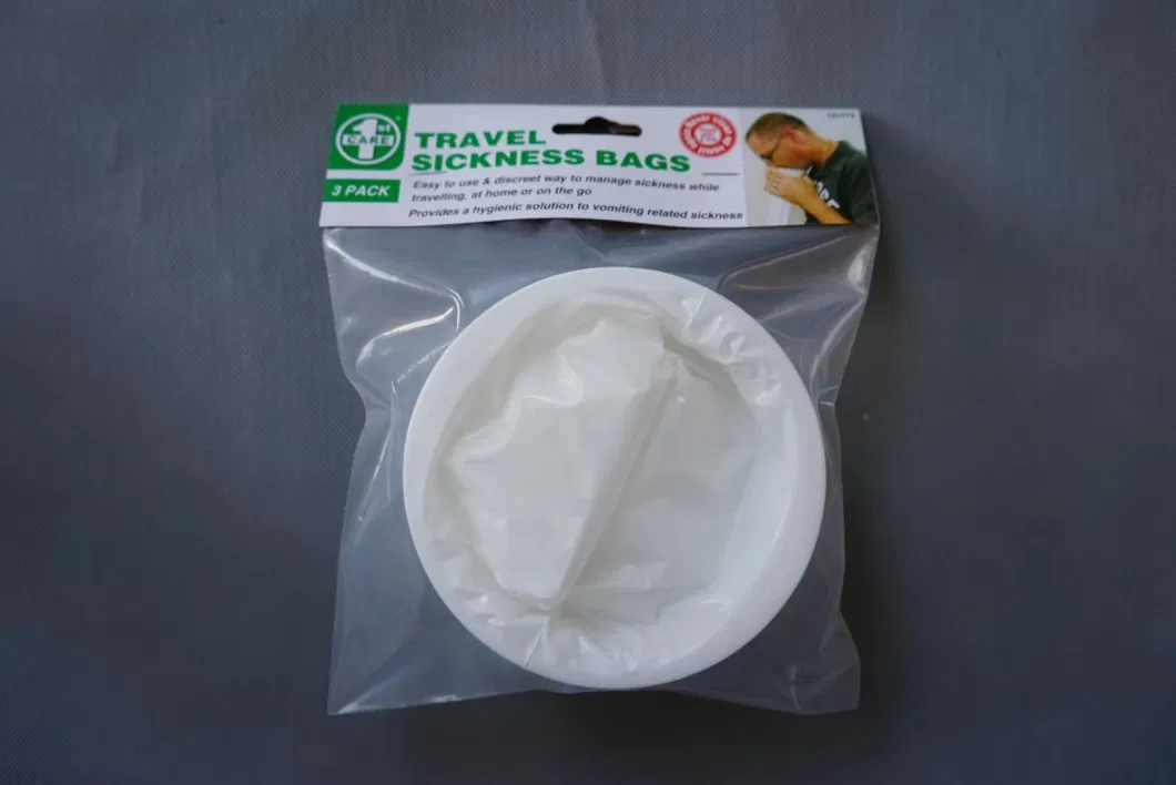 New Type Medical Biodegradable Plastic Plain Air Sickness Bag Vomit Bag Travel Use Emesis Bag