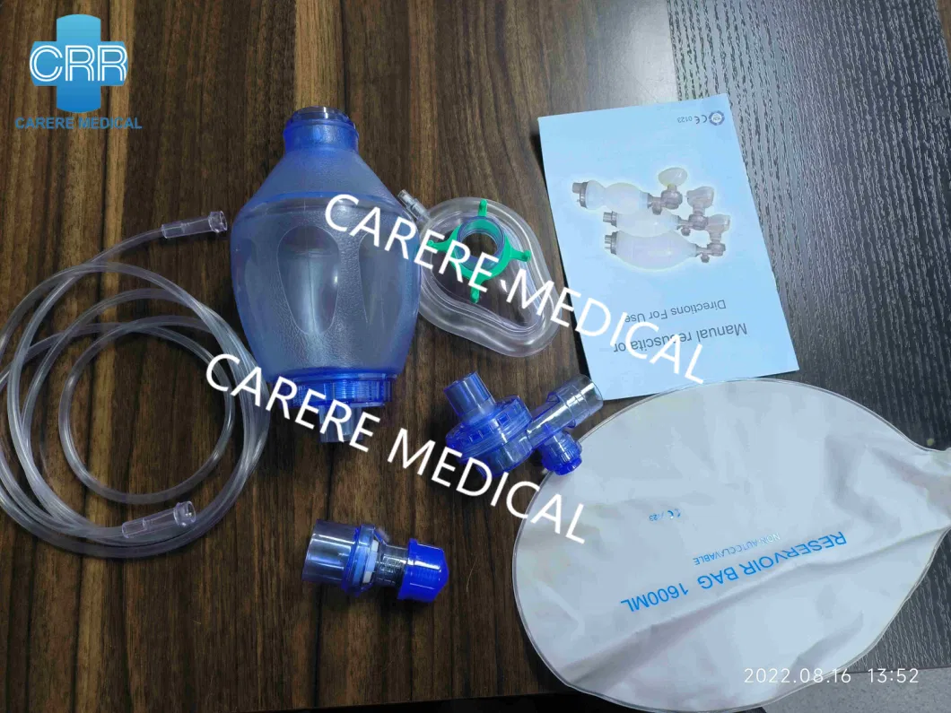 2023factory Supplying Good Quality Emergency Ambulance Manual Portable Resuscitator Ambu Bag PVC Ambu Bag Silicone High Quality