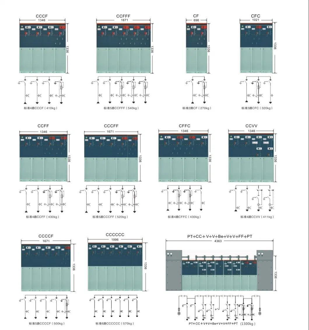 10kv Sf6 Power Distribution Cabinet, Gas Insulated Switchgear Ccf, Cccv, Cccc, CF, Ccvv, Electrical Substation, Cable Branch Box