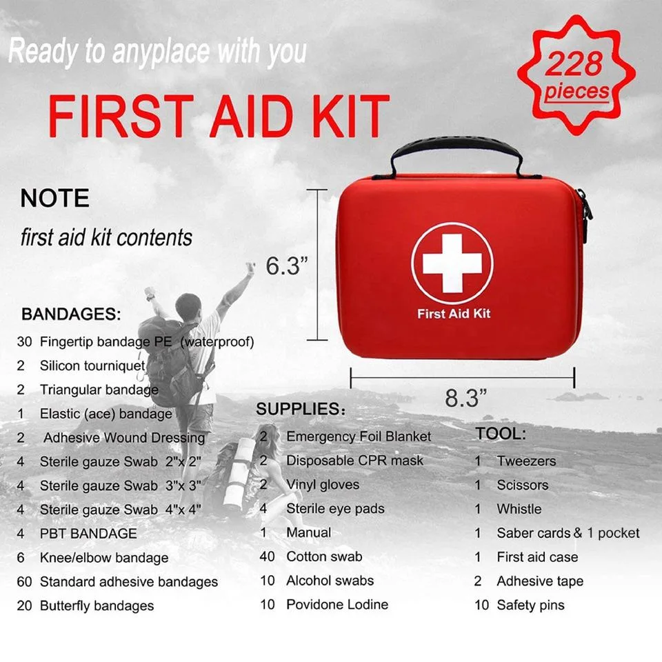 China Medical Supply Outdoor OEM Emergency Portable Survival Kit Trauma First Aid Bag with Medical Suppliers First Aid Kit Set