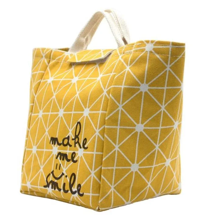 Printed Canvas Insulated Lunch Cooler Bag