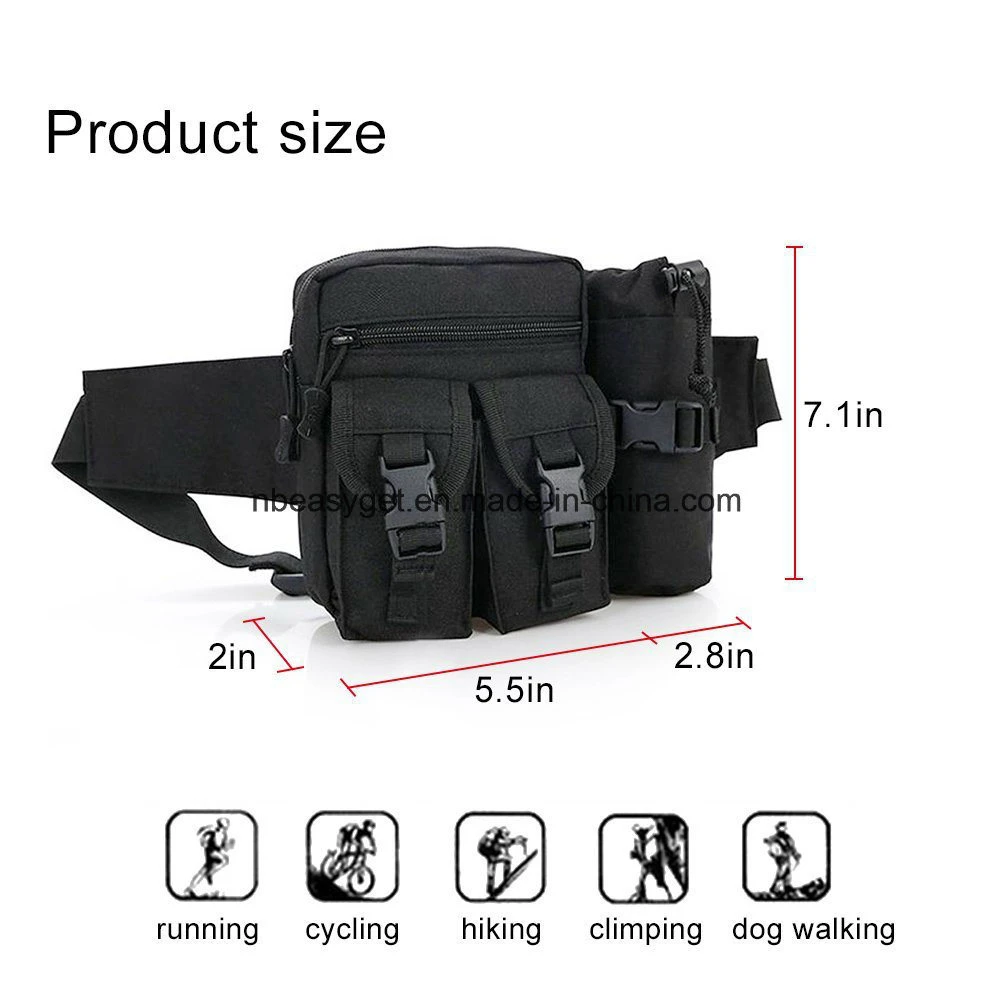 Waist Fanny Pack with Water Bottle Holder and Phone Pocked Multipurpose Waterproof Bum Bag Outdoor Pouch Adjustable Hip Belt for Hiking Running Ci10269