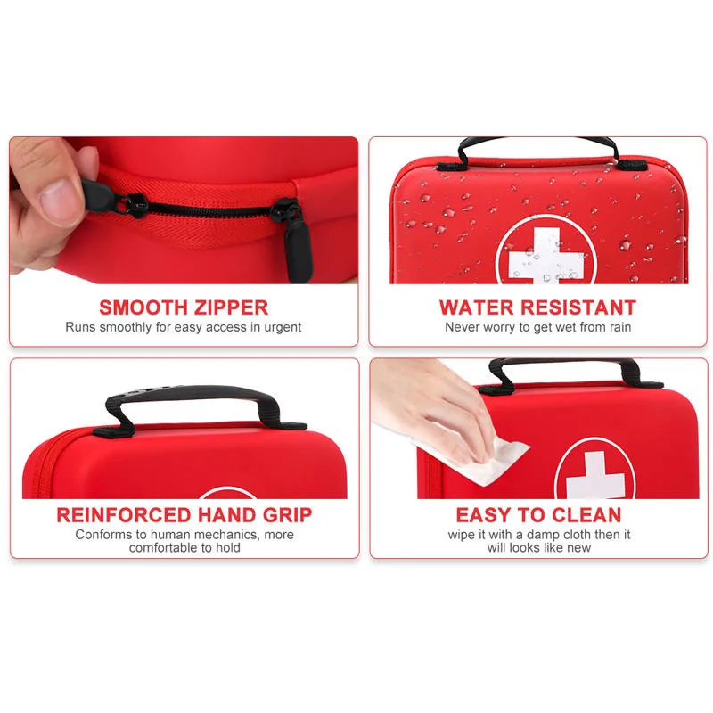 Medical Emergency Trauma Box First Aid Kit Bag for Travel and Home