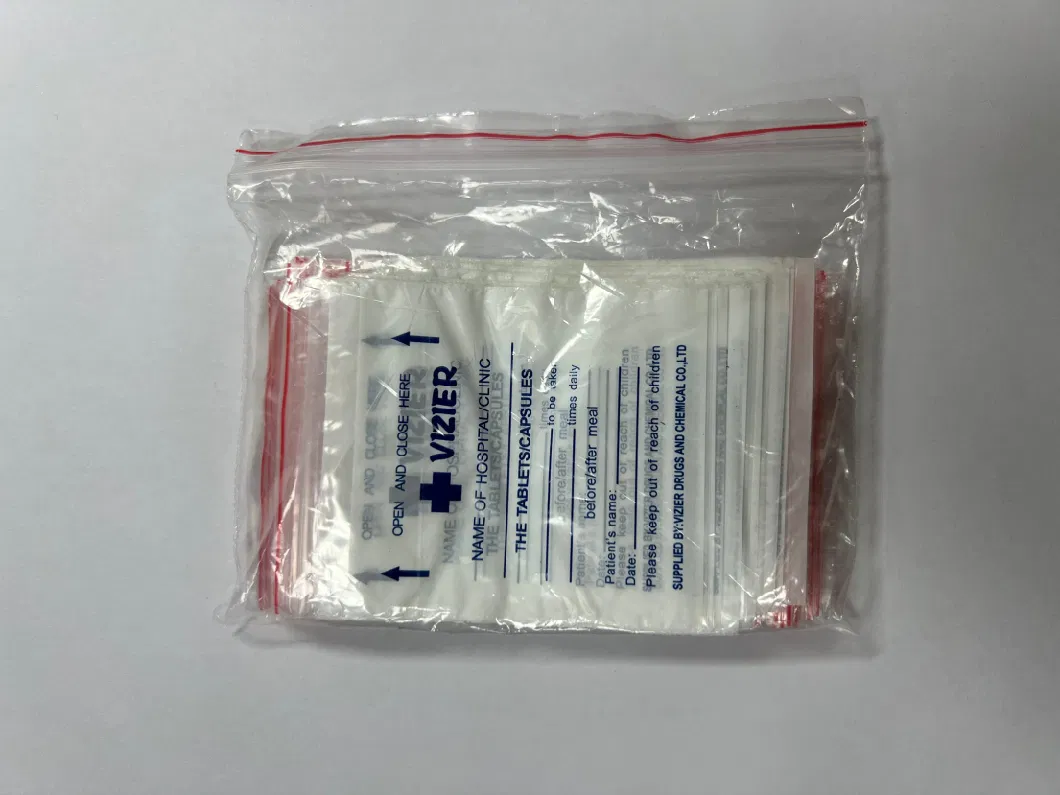 2021 Hot Sale Medicine Bag Custom LDPE Medicine Dispensing Envelope Tablet Pouch Pills Small Zip Lock Zipper Plastic Bag