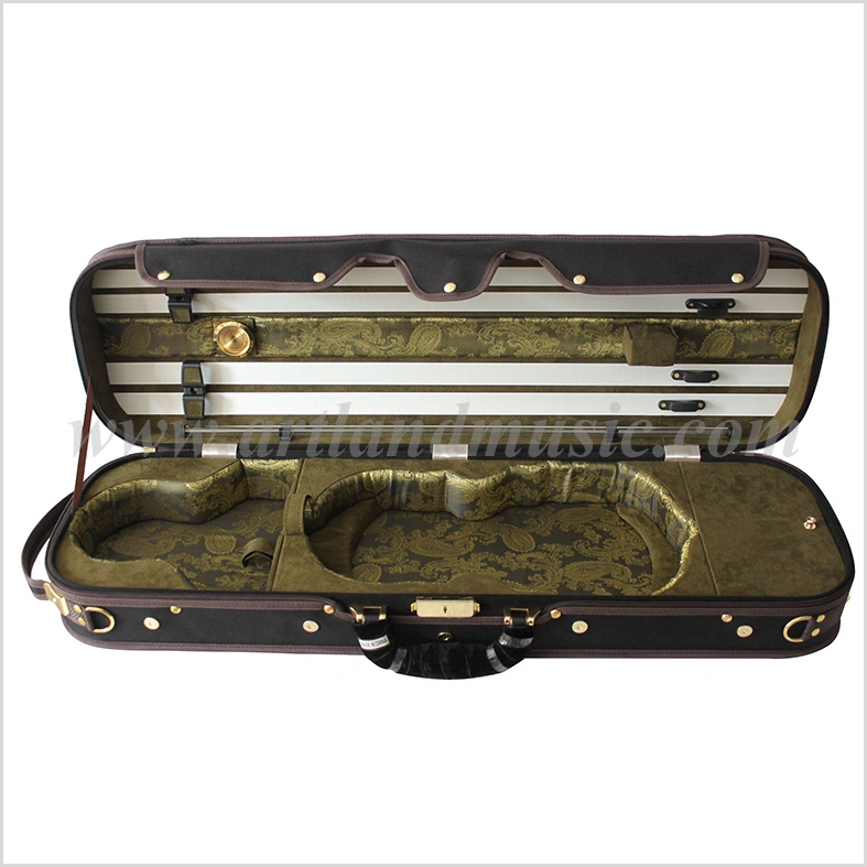 Hard Oblong Violin Case Green (SVC306) High Grade Embroidery Chinese Style China