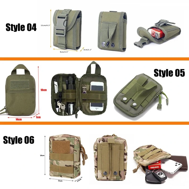 Military Tactical Pouch Molle Utility EDC Waist Medical First Aid Bag Belt Pouch Outdoor Sports Hunting Bag