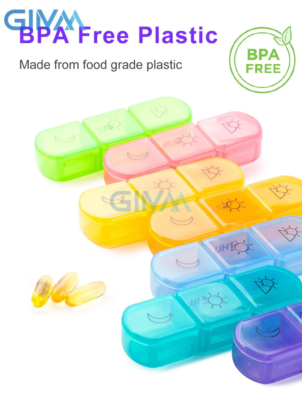 Convenient Weekly Pill Organizer with 3 Daily Compartments