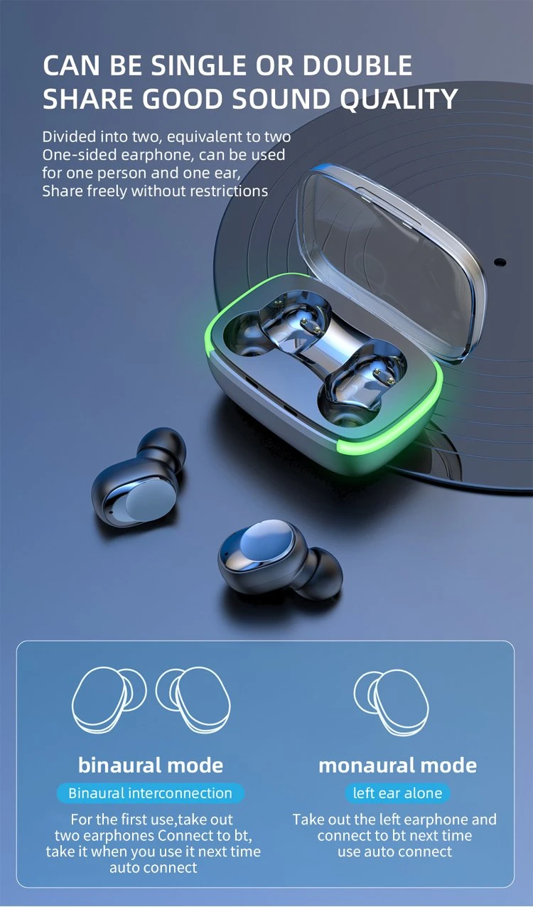 Bluetooth Earphone Tws Earbuds with Charging Case Wireless Earphone