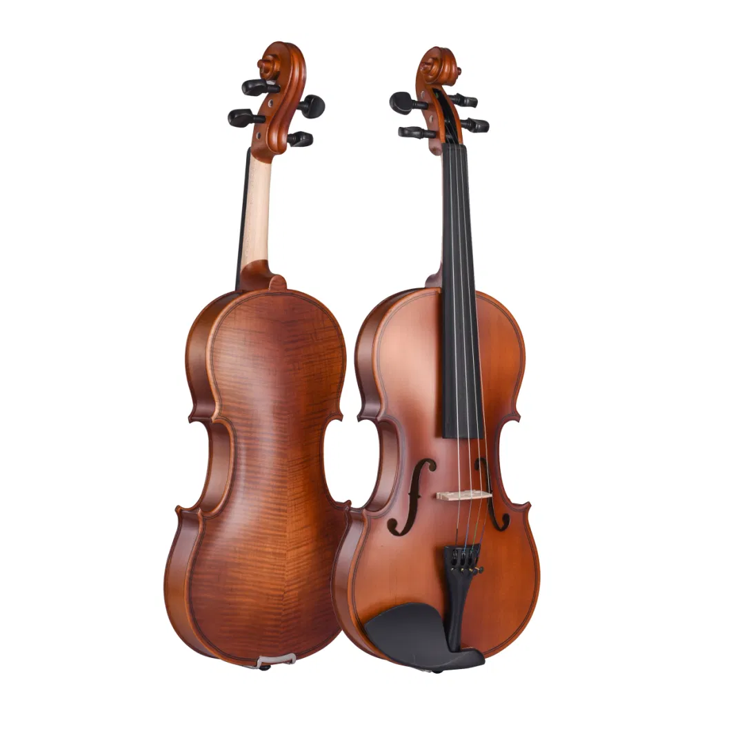 Professional Chinese Factory Handmade Antique Glossy and Matte Flame Violin