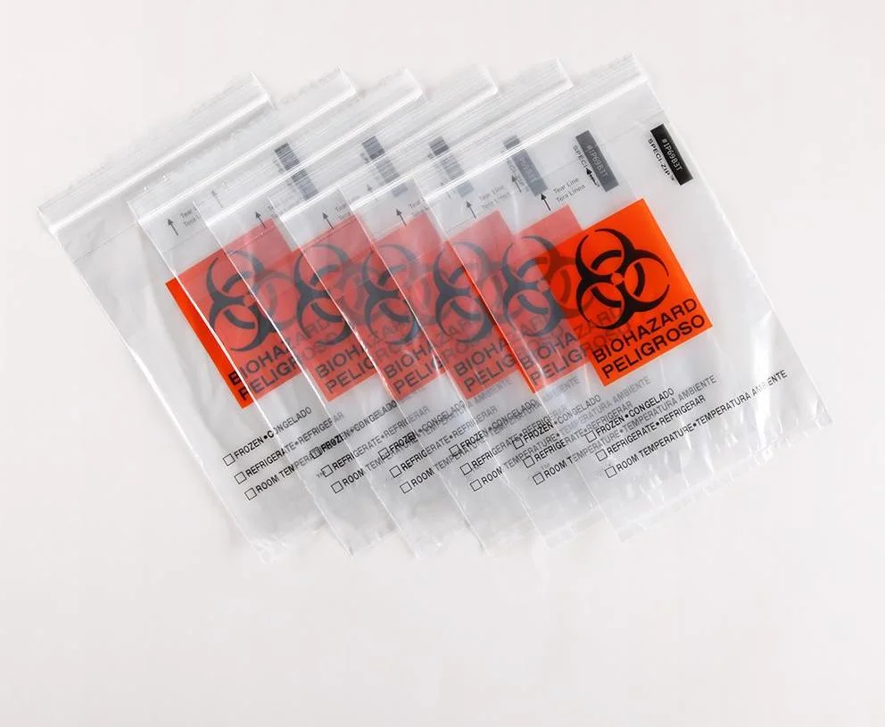 95kpa Medical Biohazard Bags Lab 95kpa Specimen Transport Bag with Pocket