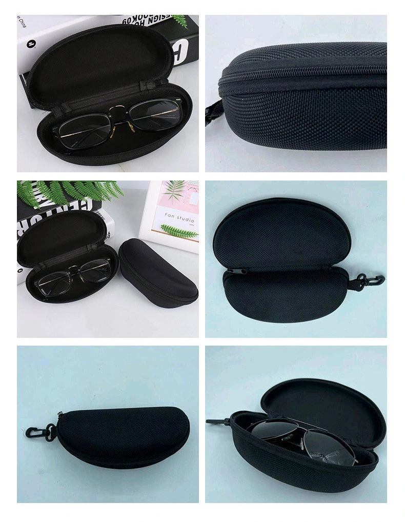 Ready to Ship Wholesale Glasses Holder Car Sunglasses Cover Watch Pouch Leather Black Sunglasses EVA Case