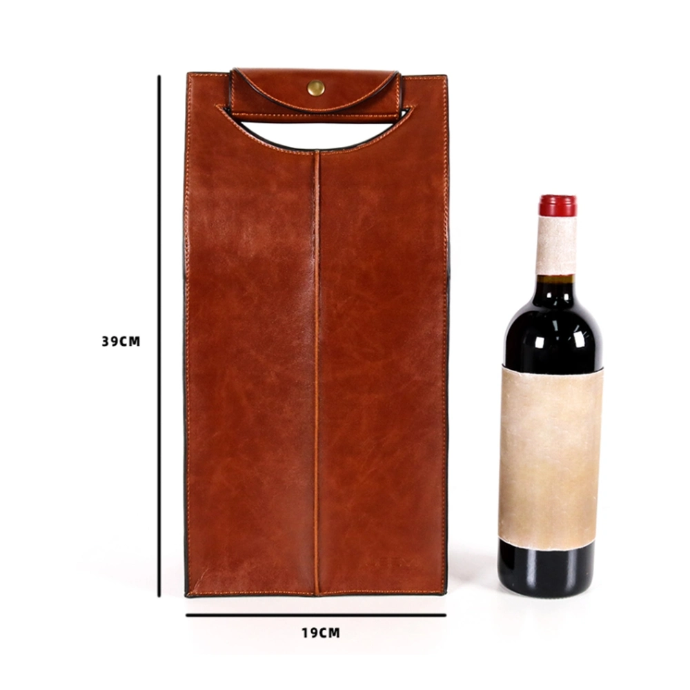 Packing Case Reusable PU Leather Gift Bags Carrier Wine Accessories Bottle Bag